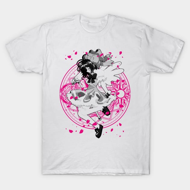 Sakura Magic Circle (black) T-Shirt by geekingink